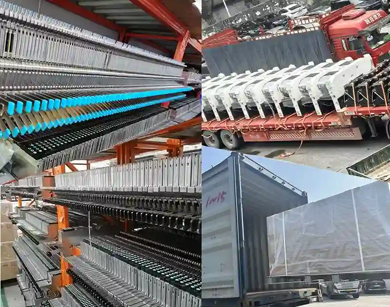 Feeder racks and packed shipment at the SMTEQUIP warehouse